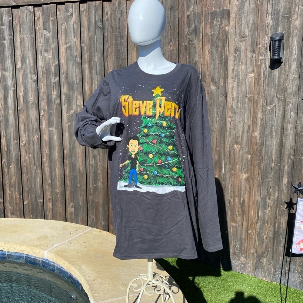 Steve Perry Holiday Christmas Long Sleeve Tee NWOT 3X - Picture 4 of 5